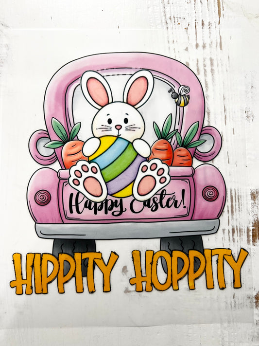 Hippity Hoppity Bunny in a Pink Truck
